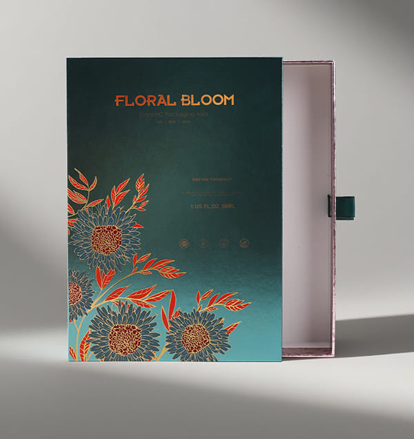 Luxury Floral Packaging Box - Custom Rigid Cosmetic Boxes from Vietnam Factory
