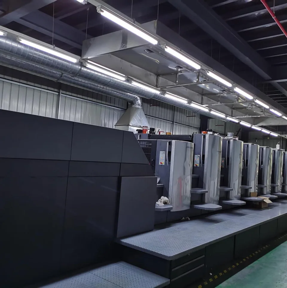 Offset printing equipment in a production workshop
