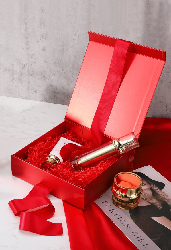 Custom Foldable Magnetic Gift Box with Ribbon