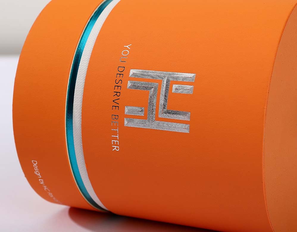 Tube paper box with deep embossing
