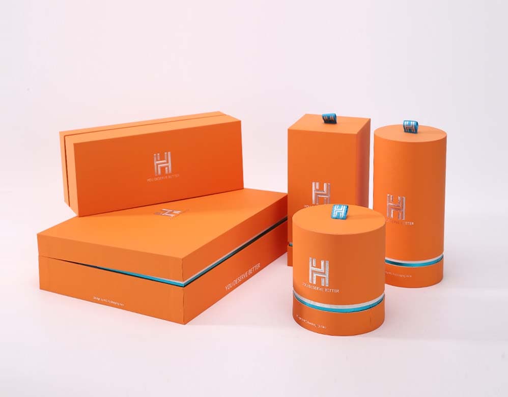 Tube paper box with deep embossing