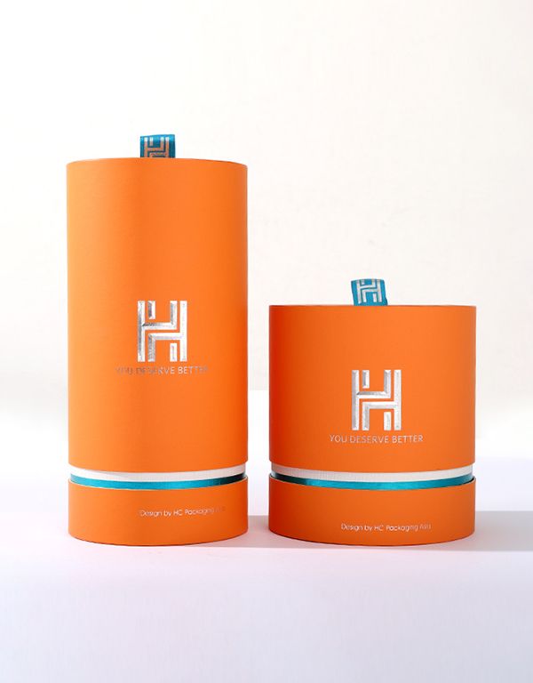 Tube paper box with deep embossing