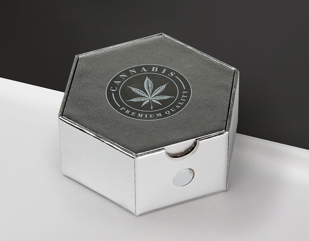 Child Safe Cannabis Packaging – Metallic Silver Paper