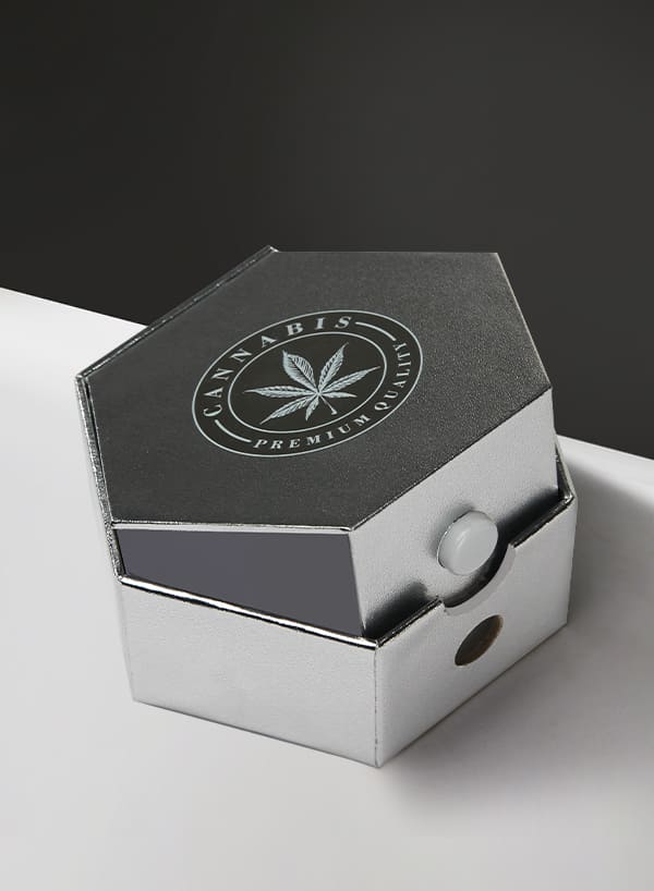 Child Safe Cannabis Packaging – Metallic Silver Paper