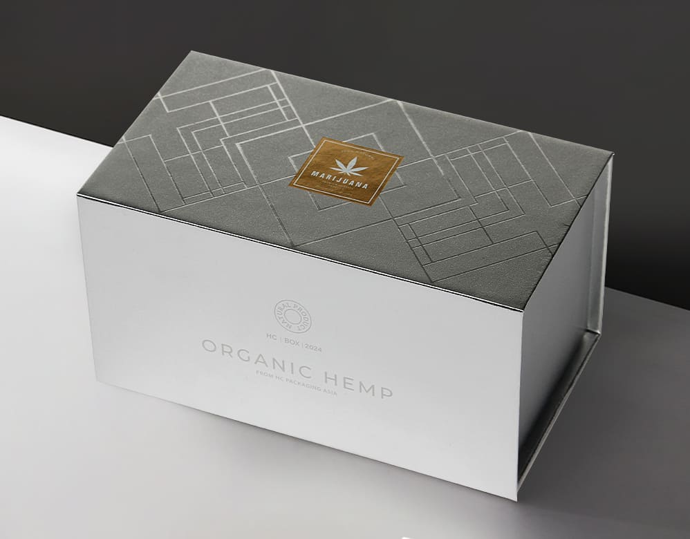 Child Safe Cannabis Packaging – Metallic Silver Paper