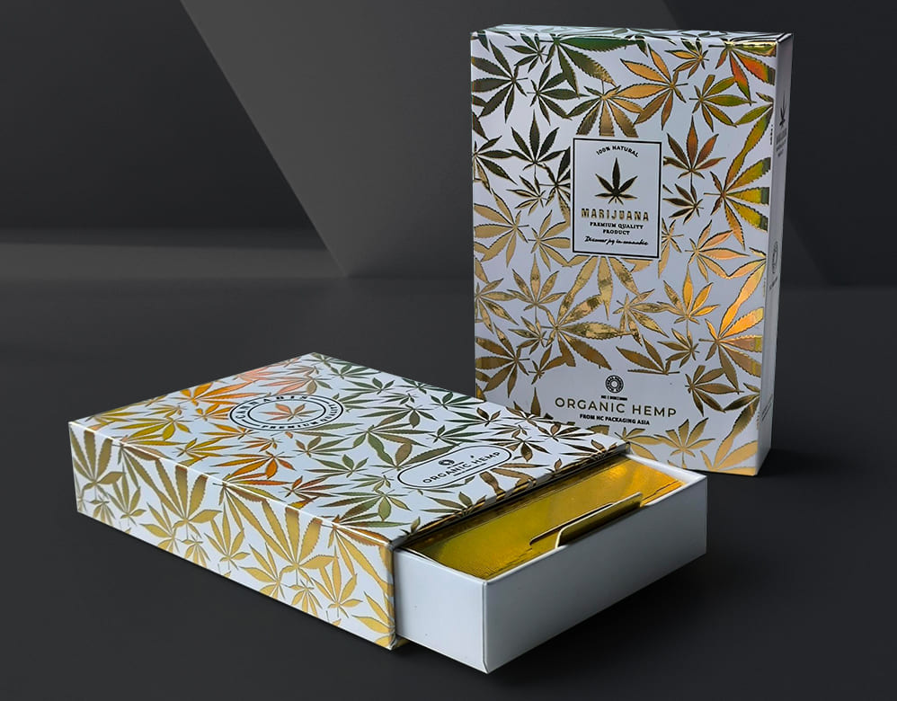 Child Resistant Cannabis Packaging – Luxury White Gold
