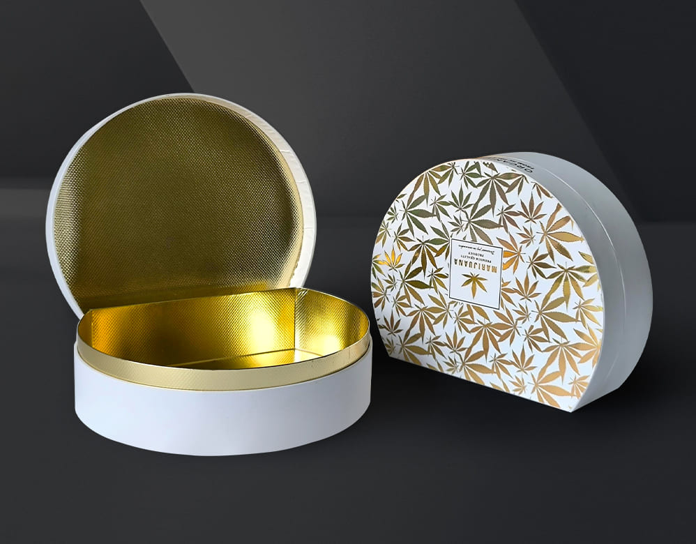 Child Resistant Cannabis Packaging – Luxury White Gold