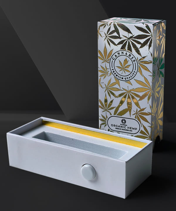 Child Resistant Cannabis Packaging – Luxury White Gold