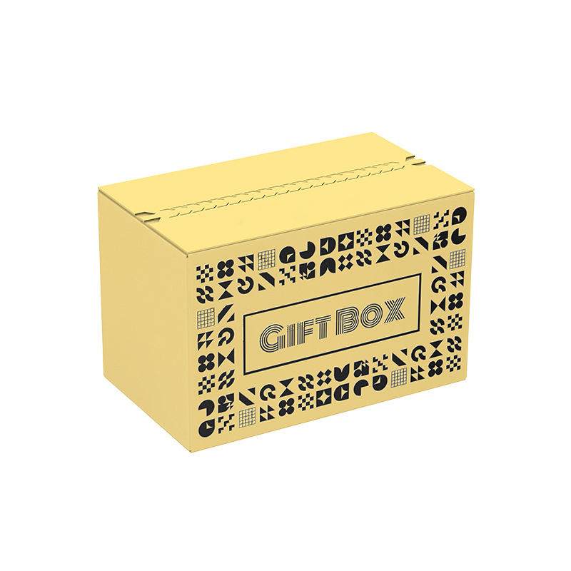 Yellow tear-off gift box Custom corrugated packaging tear-off box