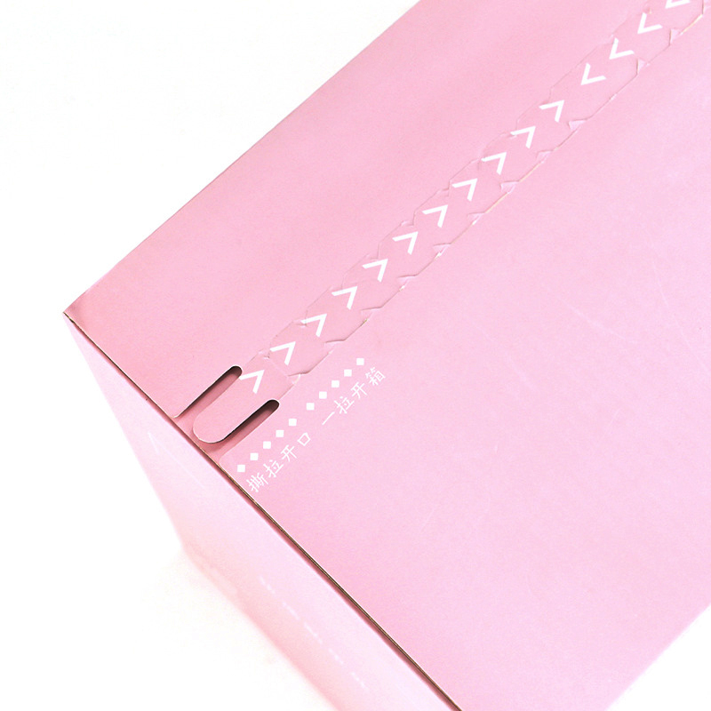 Pink tearable cosmetic corrugated packaging box Custom mail packaging box