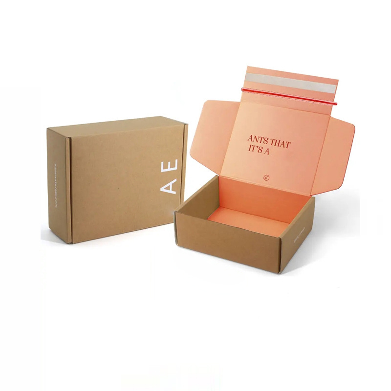 Kraft corrugated tearable custom product packaging box clothing shipping boxes