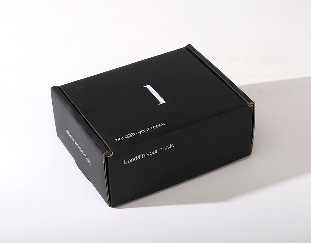 Black Corrugated Custom Packaging Cosmetic Box