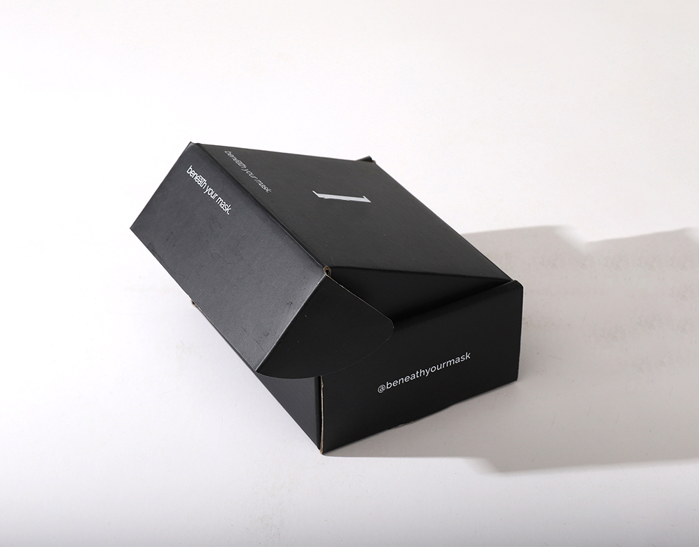 Black Corrugated Custom Packaging Cosmetic Box