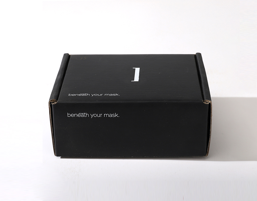 Black Corrugated Custom Packaging Cosmetic Box