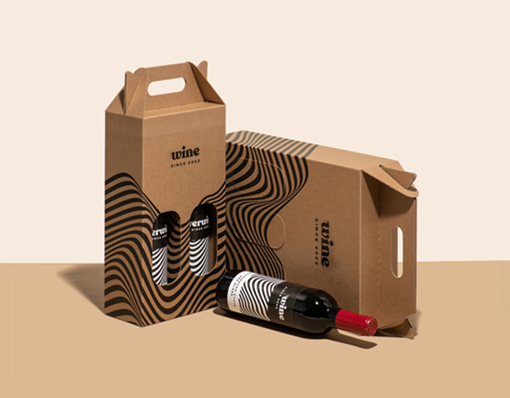 Corrugated wine packaging Wine bottle gift packaging