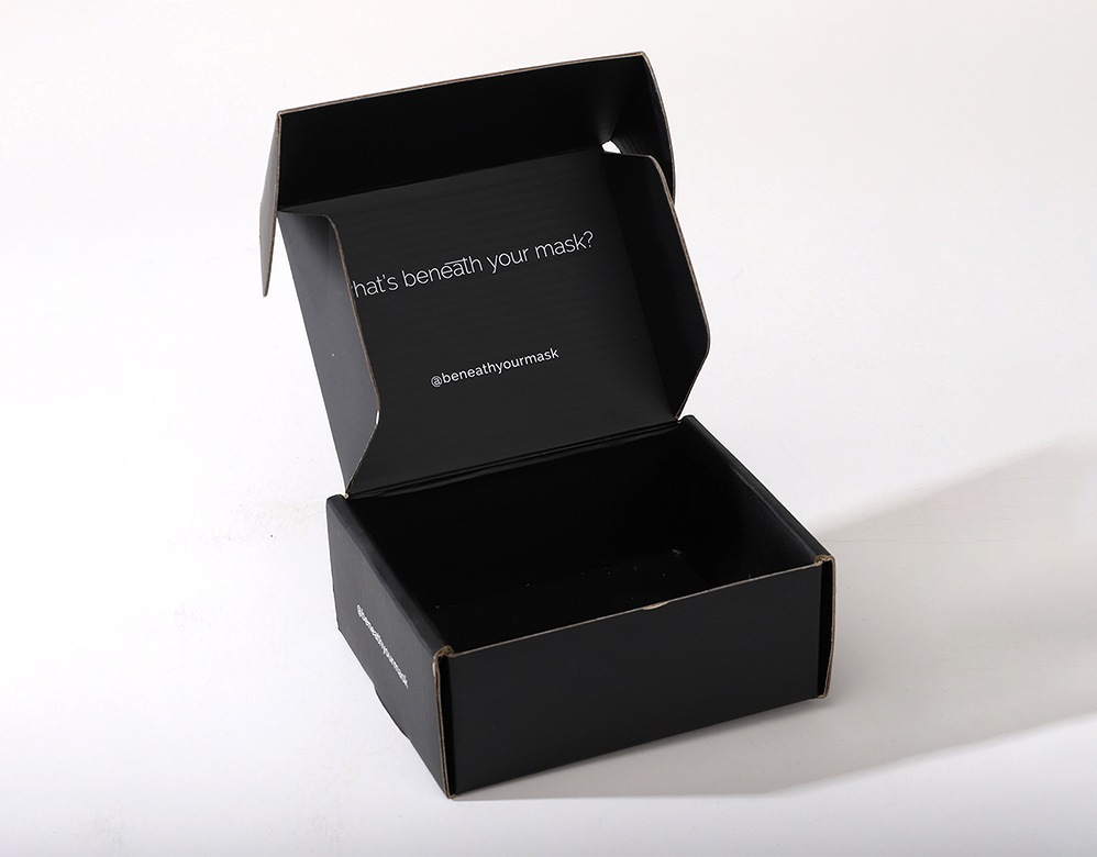 Black Corrugated Custom Packaging Cosmetic Box