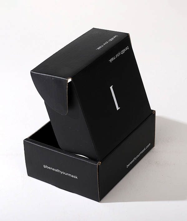 Black Corrugated Custom Packaging Cosmetic Box