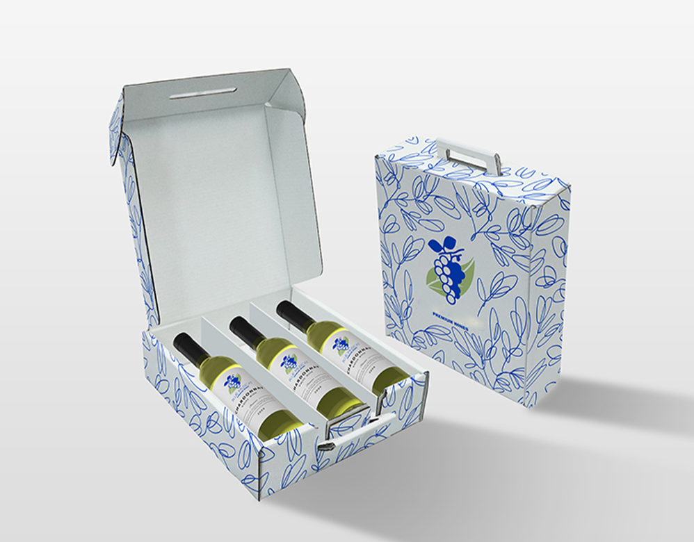 Corrugated wine packaging Wine bottle gift packaging