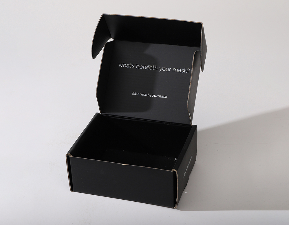 Black Corrugated Custom Packaging Cosmetic Box