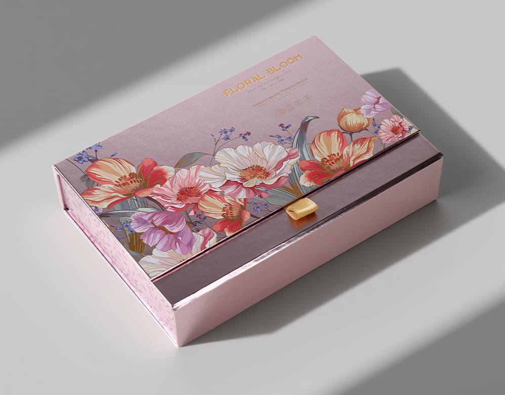 Luxury Floral Packaging Box – Custom Rigid Cosmetic Boxes from Vietnam Factory