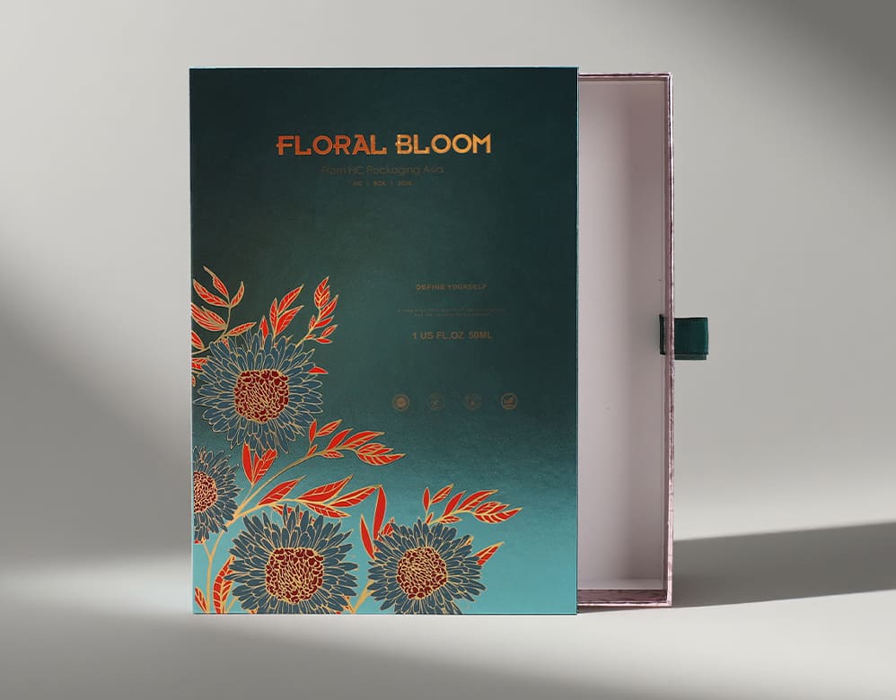 Luxury Floral Packaging Box – Custom Rigid Cosmetic Boxes from Vietnam Factory