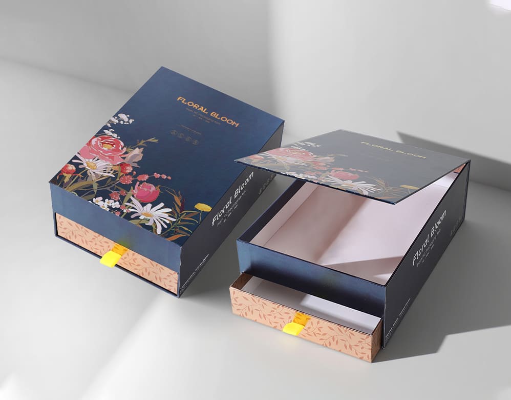 Luxury Floral Packaging Box – Custom Rigid Cosmetic Boxes from Vietnam Factory