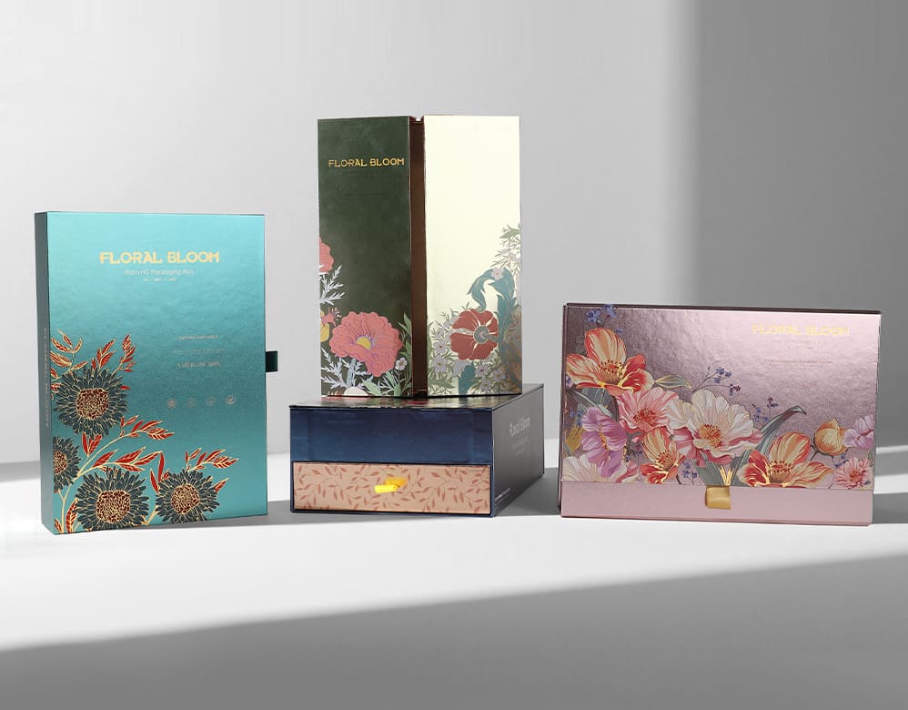 Luxury Floral Packaging Box – Custom Rigid Cosmetic Boxes from Vietnam Factory