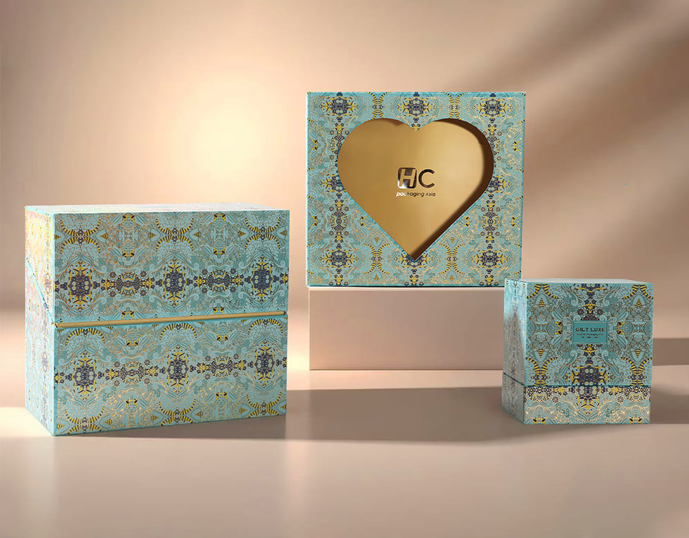 Folding Gift Box With Heart Window For Cosmetics