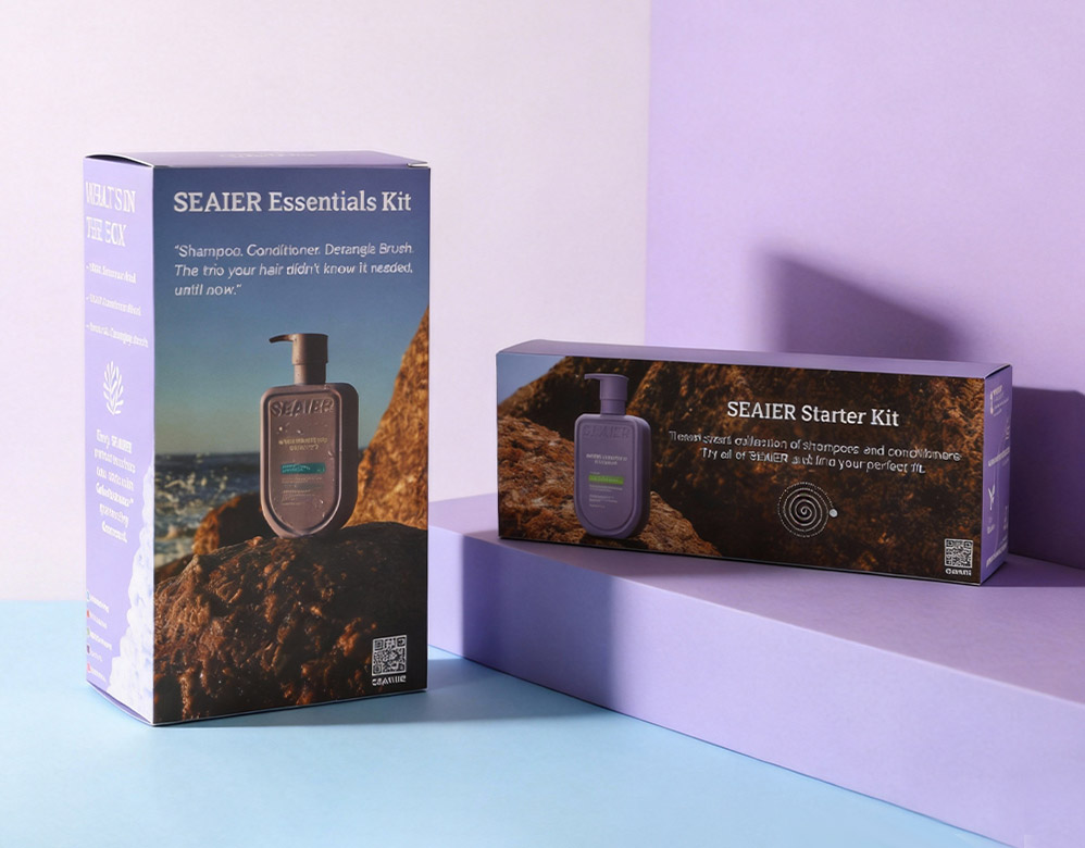 Hair Care Kit Packaging Box | Custom Folding Carton for Shampoo & Conditioner Sets