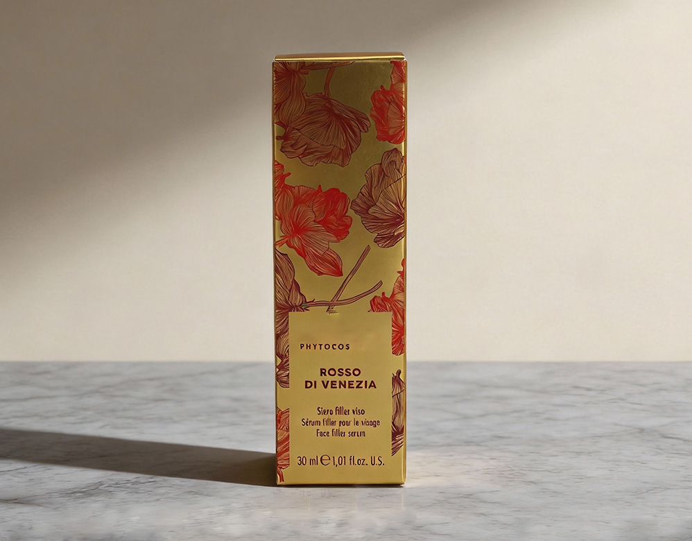 Luxury Gold Metallic Cosmetic Packaging Boxes with Floral Print – Custom Premium Beauty Cartons