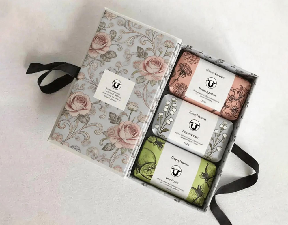 Elegant Book-Style Soap Gift Box with Ribbon Closure