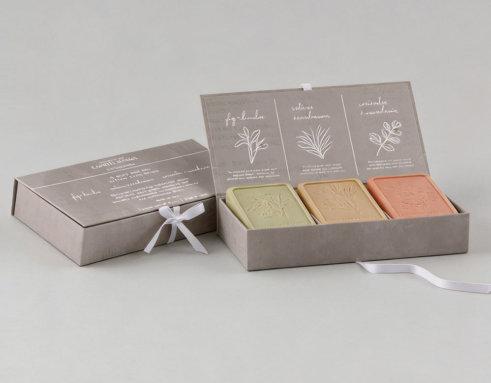 Elegant Book-Style Soap Gift Box with Ribbon Closure