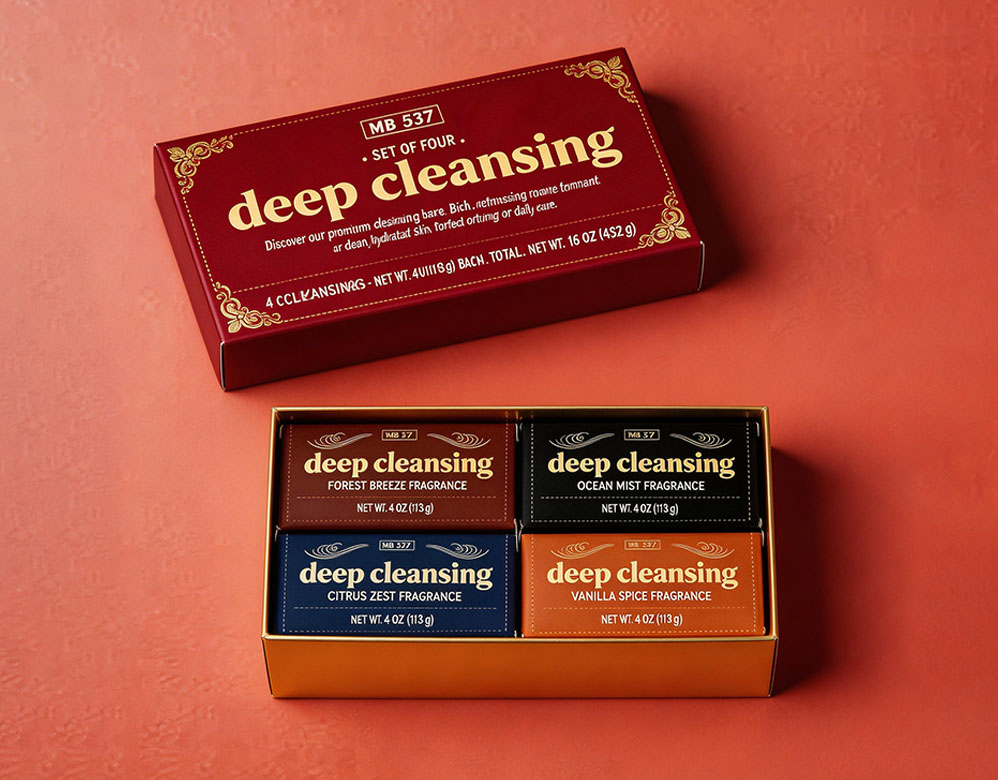 Premium Rigid Drawer & Lid-and-Base Soap Gift Box Set