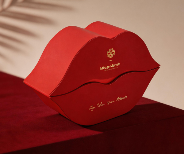 Custom Wavy Lip Gloss Packaging Box FSC Paper & Gold Foil Vietnam-Made