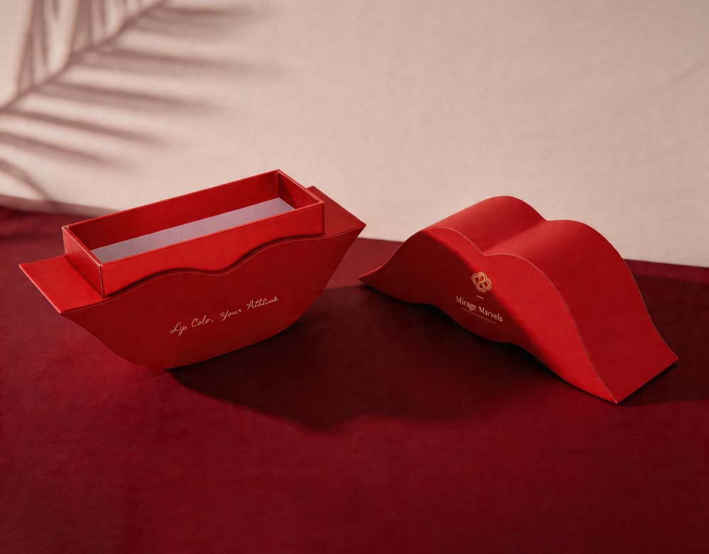 Custom Wavy Lip Gloss Packaging Box FSC Paper & Gold Foil Vietnam-Made