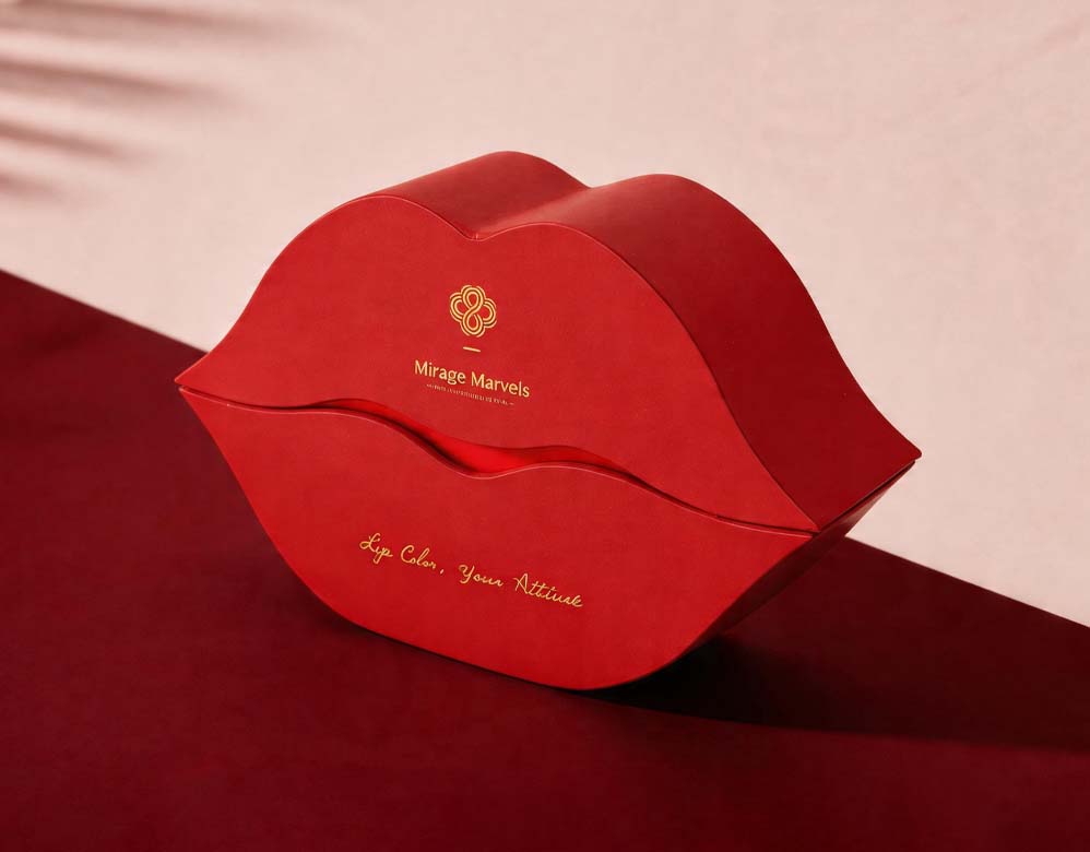 Custom Wavy Lip Gloss Packaging Box FSC Paper & Gold Foil Vietnam-Made