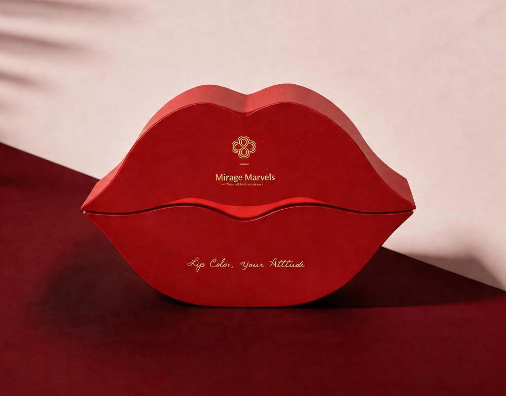 Custom Wavy Lip Gloss Packaging Box FSC Paper & Gold Foil Vietnam-Made