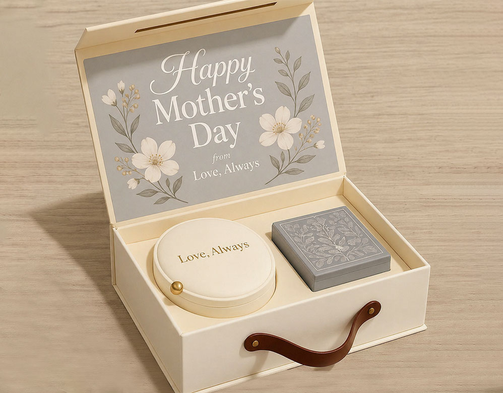Custom Luxury Drawer Rigid Box with Silver Foil Floral Patterns for Skincare Packaging