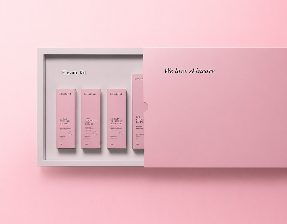 Luxury Skincare Rigid Gift Box with Silk Ribbon Closure