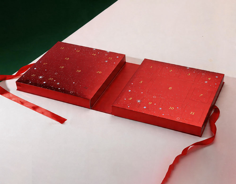 Luxury Makeup Advent Box Custom Rigid Beauty Countdown Packaging
