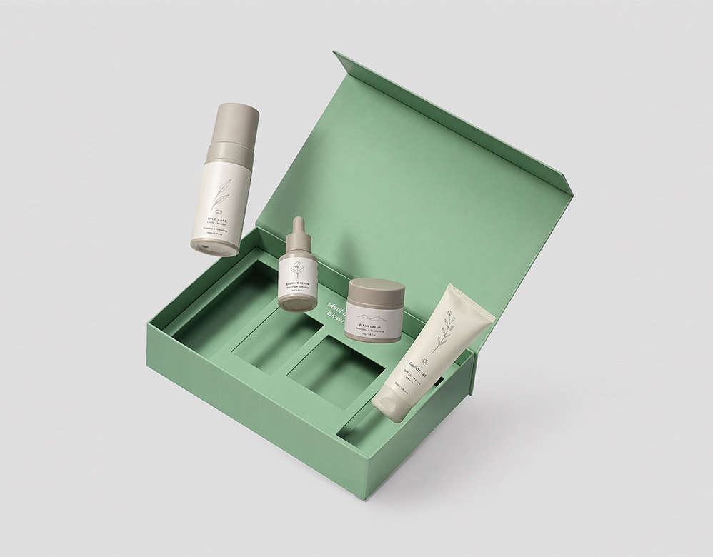 Book-style Magnetic Skincare Rigid Box with Insert