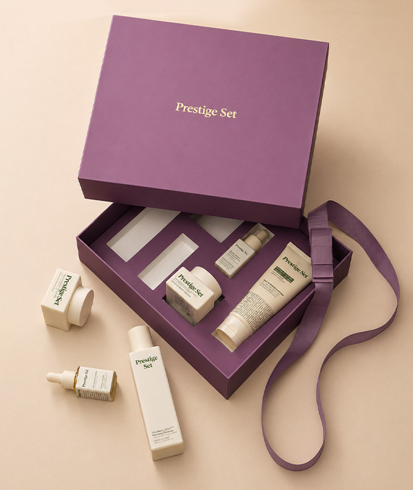 Luxury Skincare Rigid Gift Box with Silk Ribbon Closure