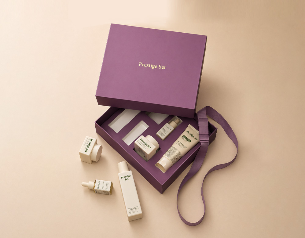 Luxury Skincare Rigid Gift Box with Silk Ribbon Closure