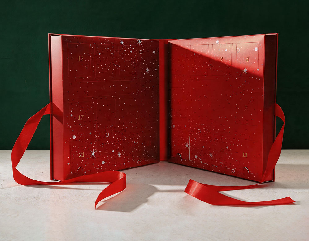 Luxury Makeup Advent Box Custom Rigid Beauty Countdown Packaging