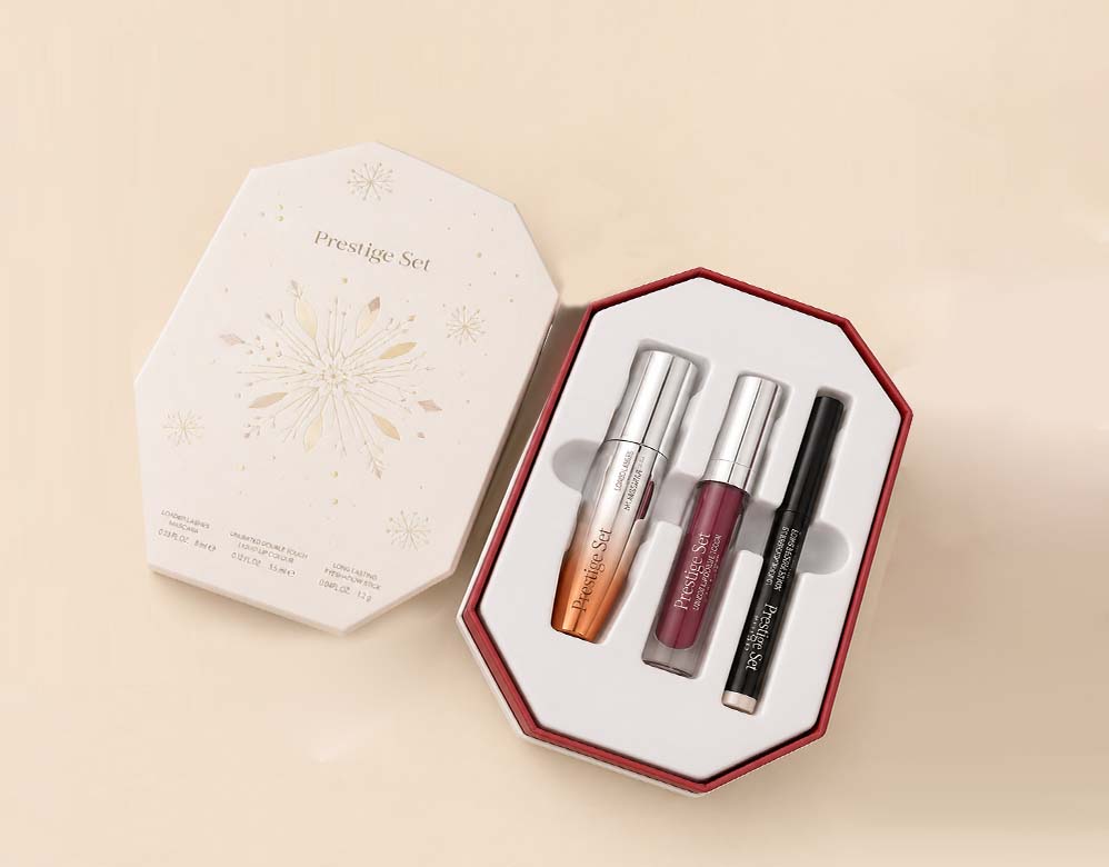 Luxury Hexagonal Makeup Packaging Set Unique Rigid Cosmetic Box