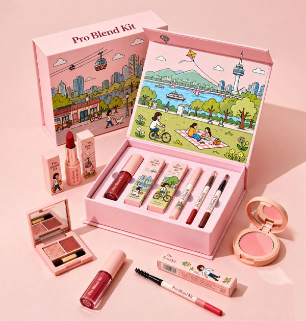 Luxury Magnetic Lip Gloss Box Custom Makeup Set Rigid Packaging