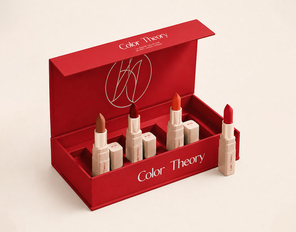 Luxury Magnetic Lip Gloss Box Custom Makeup Set Rigid Packaging