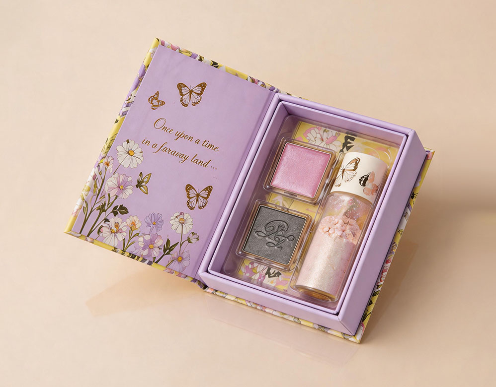 Custom Book-Style Makeup Box Rigid Magnetic Cosmetic Packaging