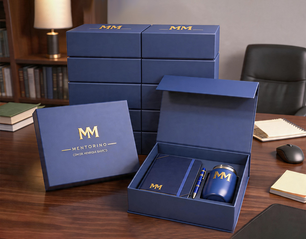 Custom Rigid Corporate Gift Box with Gold Foil Stamping – Vietnam Origin