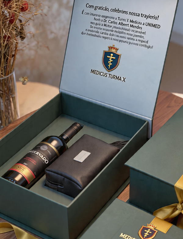 Custom Rigid Corporate Gift Box with Gold Foil Stamping – Vietnam Origin